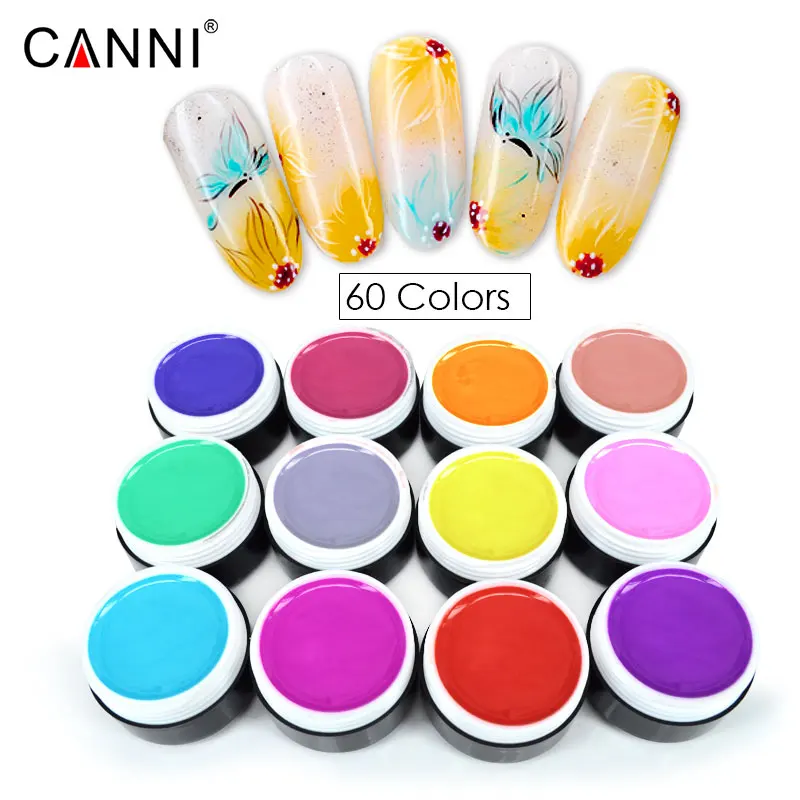 

CANNI 5ml Soak Off Nail Art Painting UV Gel Semi Permanent UV Lacquer Varnish Gel Color Nail Design Paint Enamel Gel Polish Ink