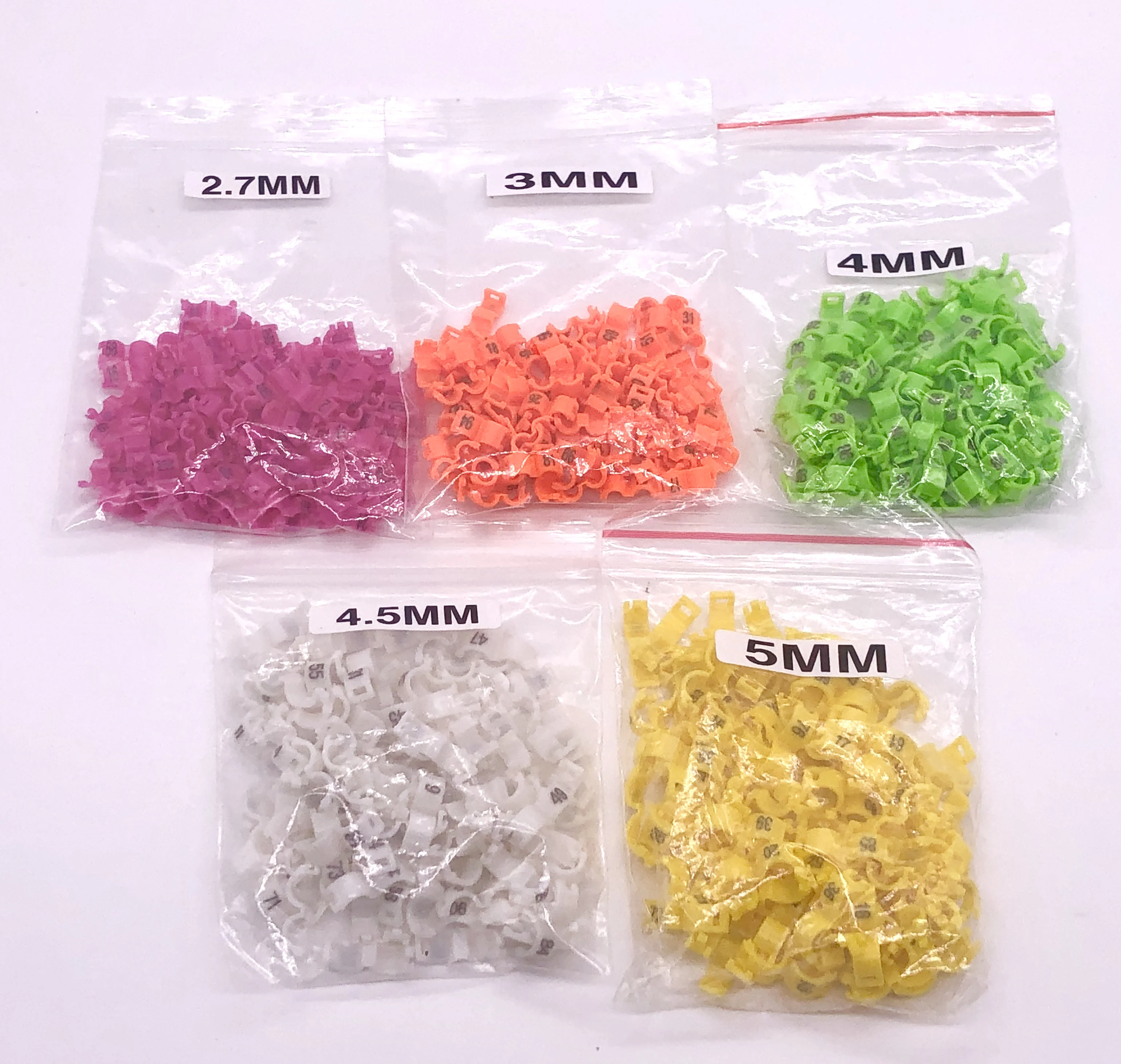 

Small Size 3mm Number Year Plastic Clip Bird Ring Poultry Leg Bands, Free
