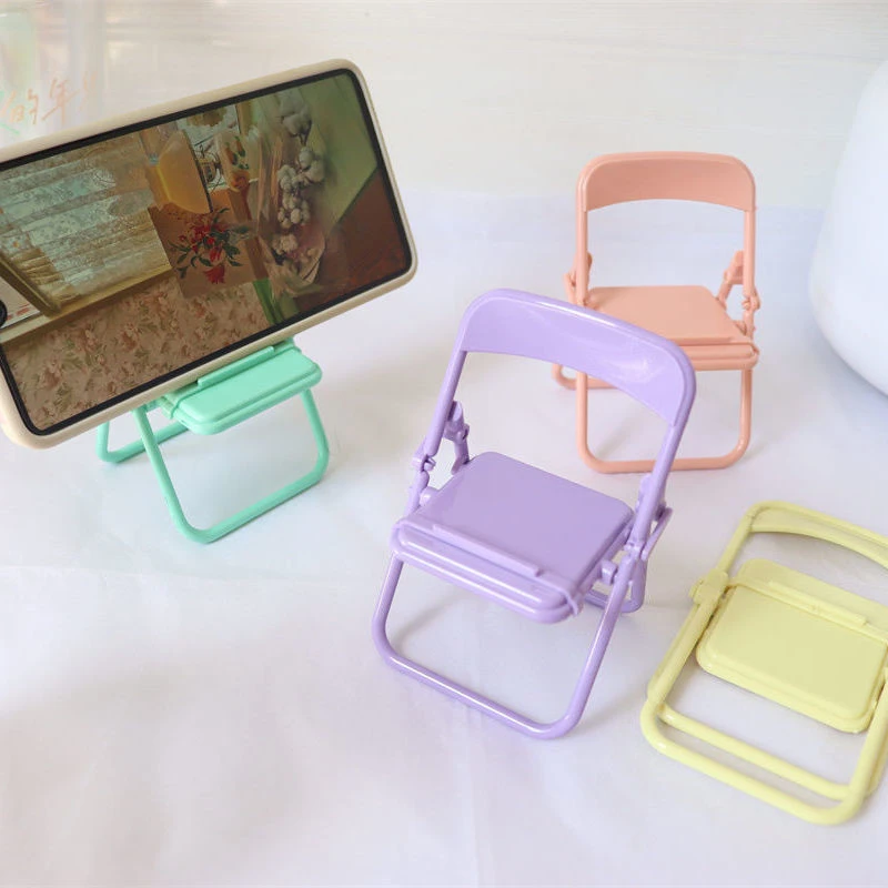 

Cute Color Chair Adjustable Phone Holder Stand For iPhone 13 12 11 Foldable Mobile Phone Stand Desk Holder For iPhone 7 8 X XS, Multi