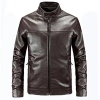 

Amazon men's men's pu leather version leather jacket coat large size man bomber pu jacket