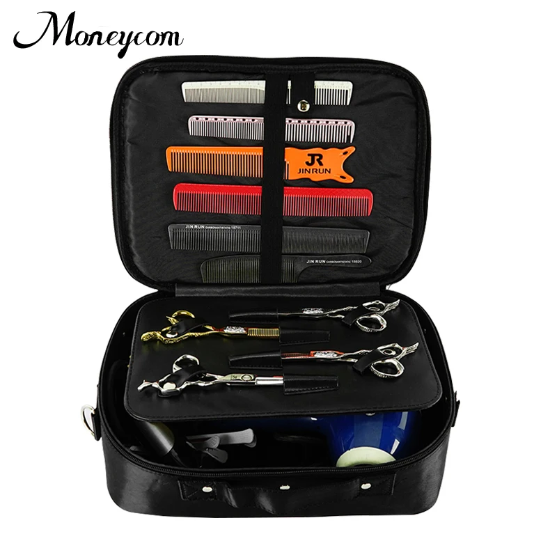 

Factory OEM Hairdresser Salon Scissor Pouch Hair Case Large Capacity Box Top Barber Scissor Bag Strap For Hair Dresser, Black