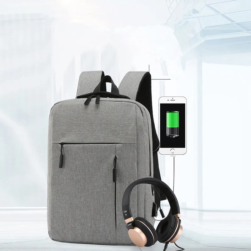 

Customizable LOGO USB Backpack Casual Business Men's Bag Notebook Backpack, As the picture display