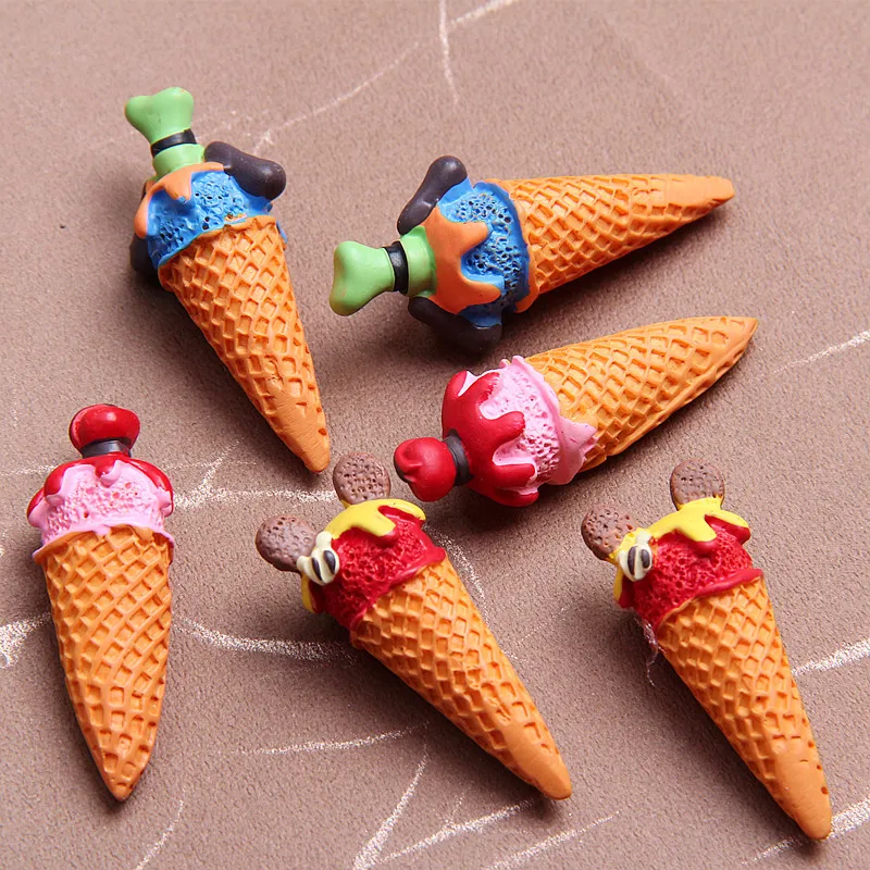 

Free Shipping Cute Strawberry Ice-cream Cone Resin Crafts Earrings Jewelry Accessory Diy Decoration Flatback Resin Cabochons, Pink,red,blue