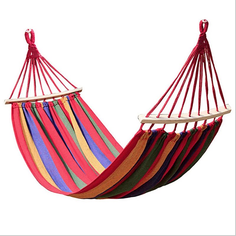 

Wholesale Bend Wood Hanging Swing Sleeping Bed Portable Outdoor Parachute Camping Hammock With Tree Strap, 2 color
