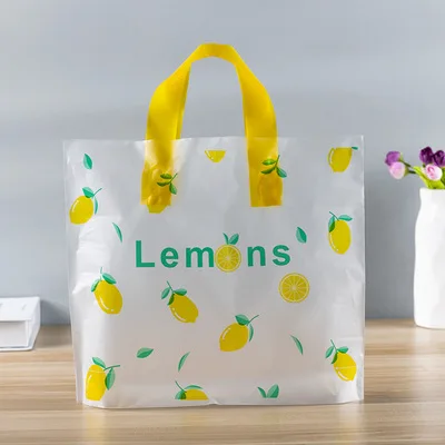 

Logo Design Printing Die Cut Handle Bag Pe Plastic Shopping Bag For Apparel Packing, Various color