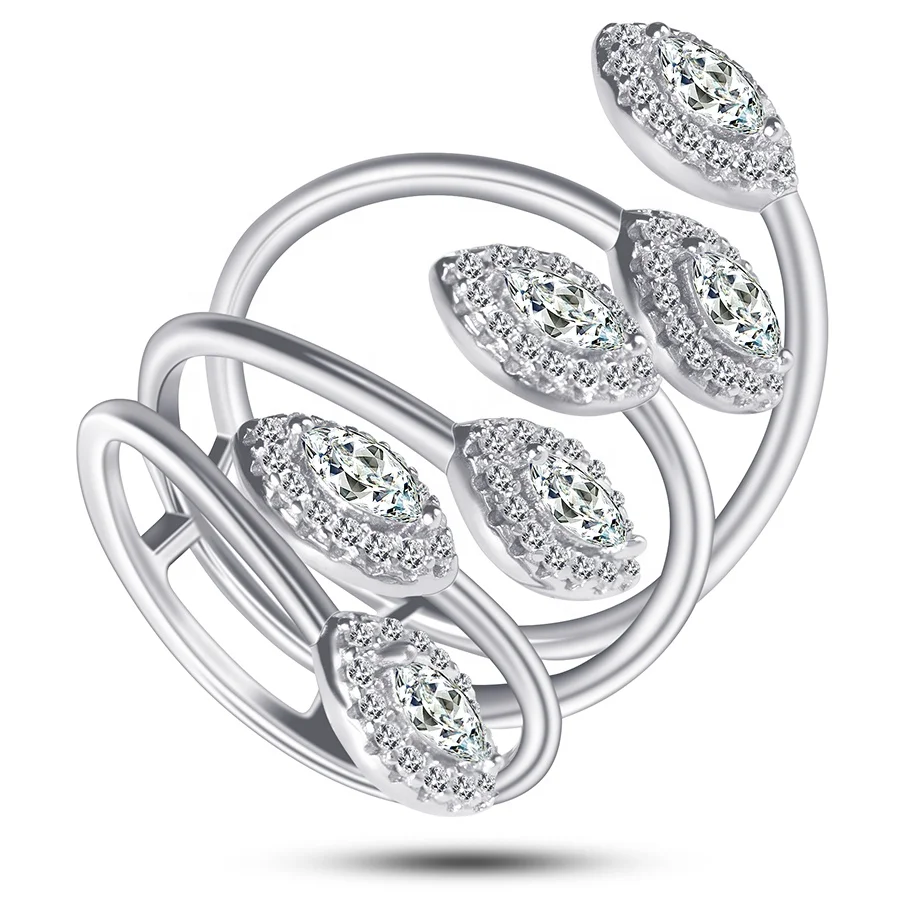 

New Arrival Hot Sale Luxury Jewelry 925 Sterling Silver Zircon Ring for women, Silver color
