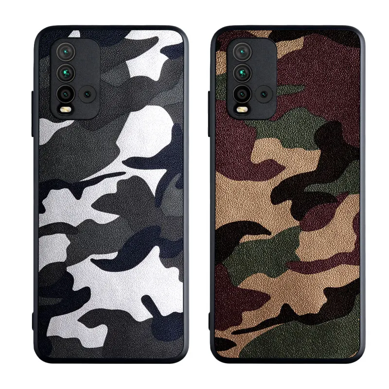 

Camouflage Leather Case Cover For xiaomi Redmi 9T High Quality