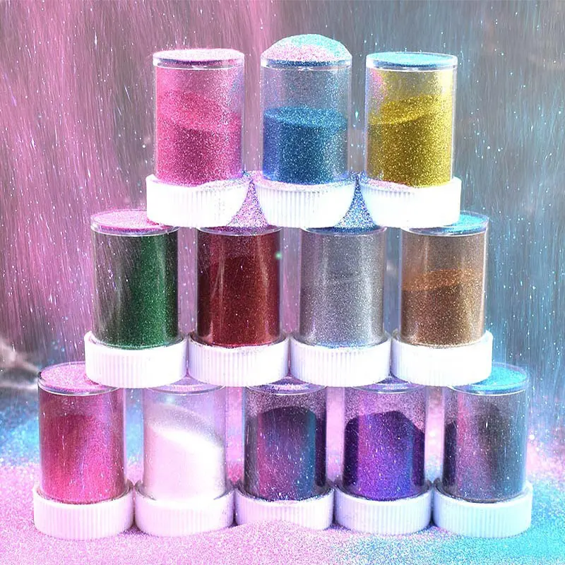 

Wholesale 20g 12 colors Lip Gloss Base DIY Material Shimmer Lipgloss Glitter Powder Pigment Makeup Face Body Glitter