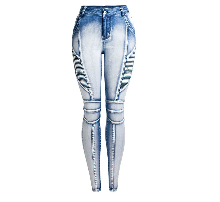 

New women's clothes for autumn and winter washed and ground pale elastic jeans pencil trousers