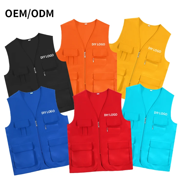 Oem Multi-Pocket Quick-drying Workwear Oversized Photographer Black Mesh Utility Breathable Fishing Men's Vest