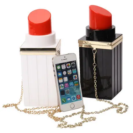 

Factory Pricing Sexy Lipstick Shape Acrylic Beach Hand Purse Dinner Handbag