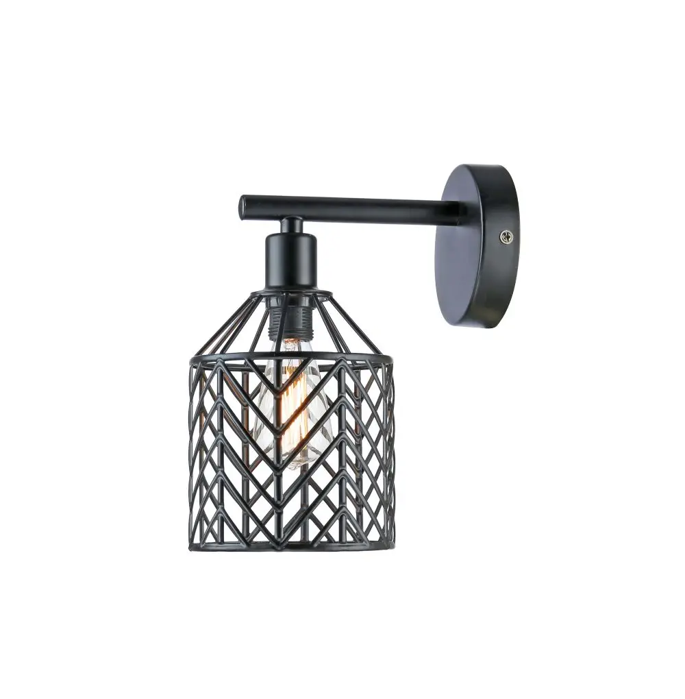 new style Classic black metal bird cage modeling wall light art creative decoration indoor hanging wall lamp for living room