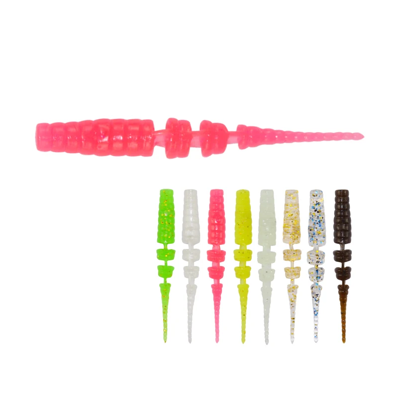 

Fishing Lure Soft Bait 4.2cm/0.35g luminous shad lure Jig Head TPR material soft worm Fishing Tackle, 8 colors