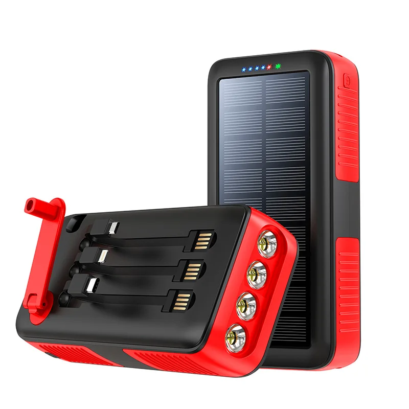 

Hot 3 In 1 5V 2.1A Fast Charging Led Flashlight Portable Hand Cranked Solar Power Bank 61200Mah