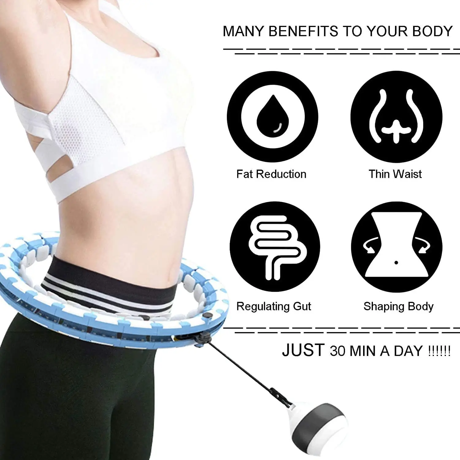 

Smart Won't Fall Aros Weighted Slimming Hoola Hoop Cycle Ring For Women Waist Trainer Sport Fitness Gym Exercise Equipment