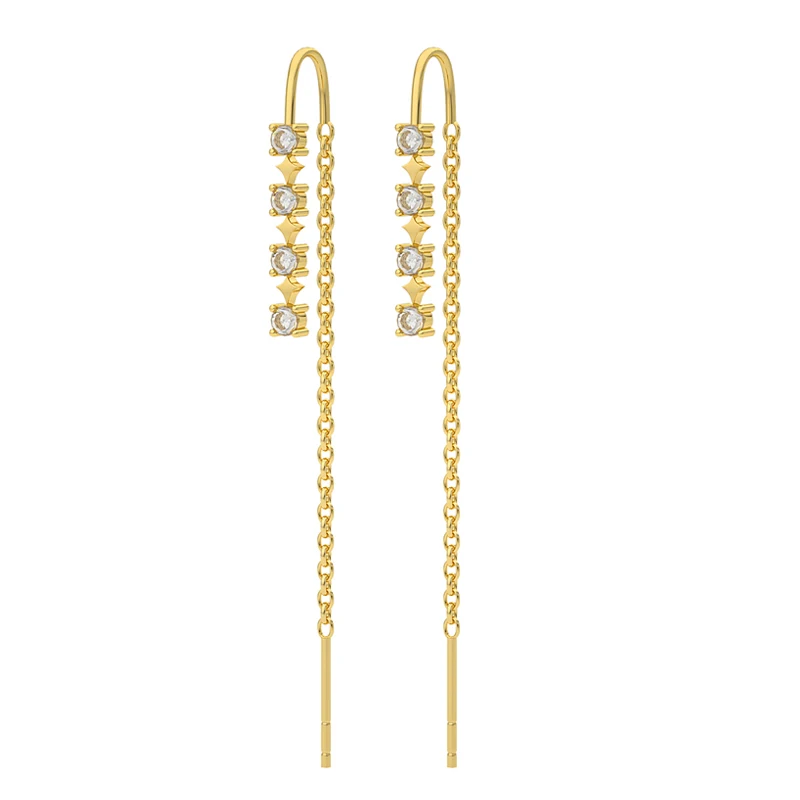 

ROXI 2022 Wholesale fashion Jewelry high quality silver brand designer Long Chain Gold Hoop Earrings Wire