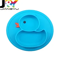 

Wrapables Silicone divided Placemat yellow duck Suction Food Plate for Baby