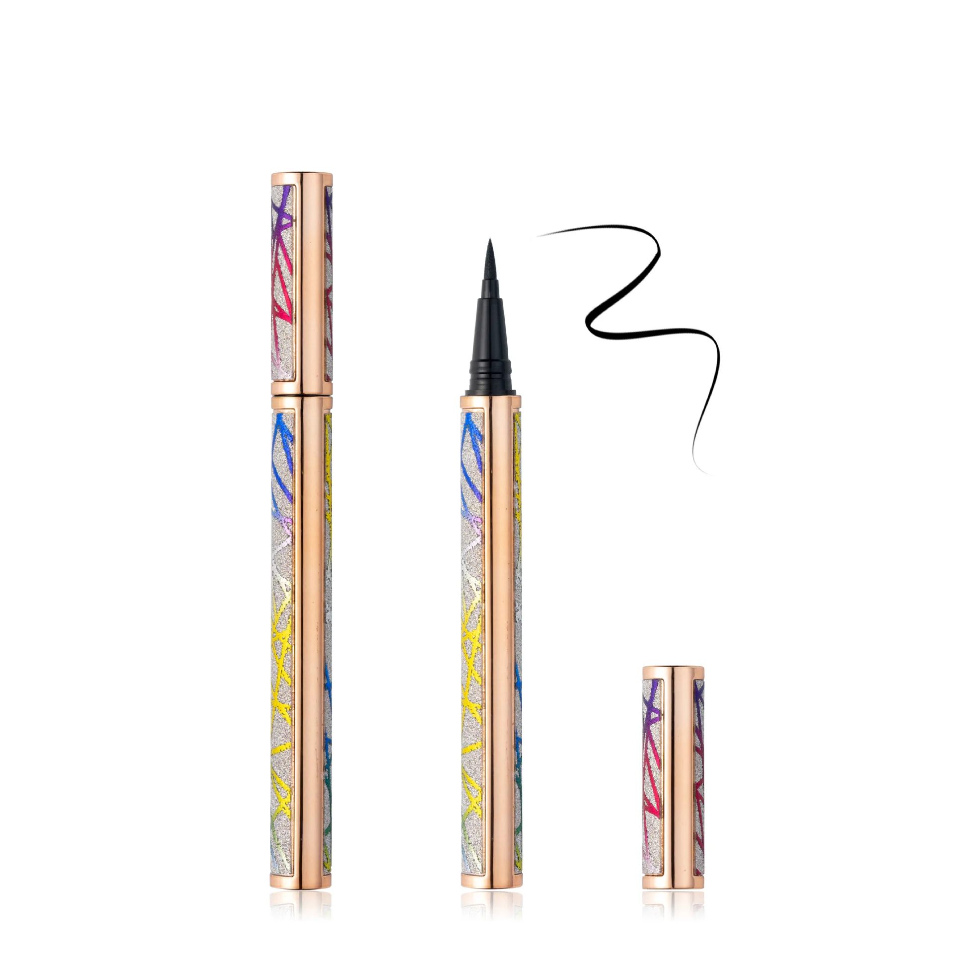 

Gecko Make up vendor black clear waterproof eyeliner glue pen cosmetics oem colorful adhesive eyeliner, Multiple colour