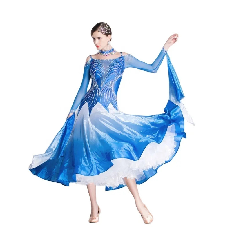 

B-18438 Popular Performance Ballroom Dance Wear, Import Fabric High Quality Ballroom Dance Dress For Women, Customized