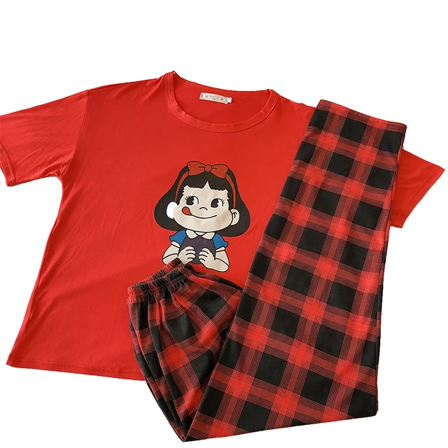 

New arrival ladies red pajama set womens leisure wear sets loungewear plus size home wear women pijama, 4 colors