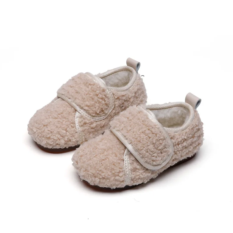 

Hot Selling Kids Winter Warm Outdoor Slipper Baby Toddler Fur Soft Touch Strap Loafer Girls Casual Shoes, Picture shows