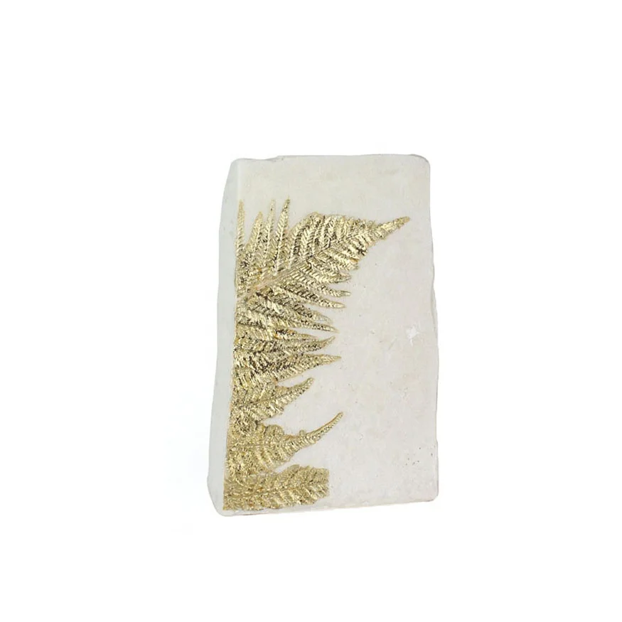 Wholesale white resin goldleaf sticker fern vase for home decoration factory