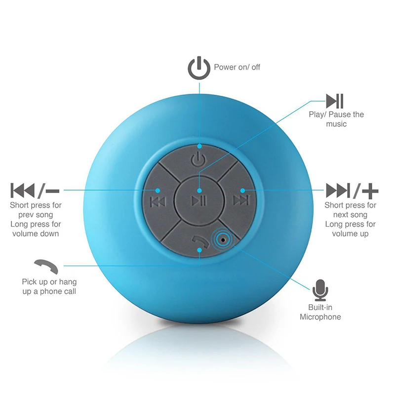 Popular Room Waterproof Mini Speaker Wireless Bluetooth Karaoke Player Portable Bathroom Suck Music Speaker - ANKUX.COM