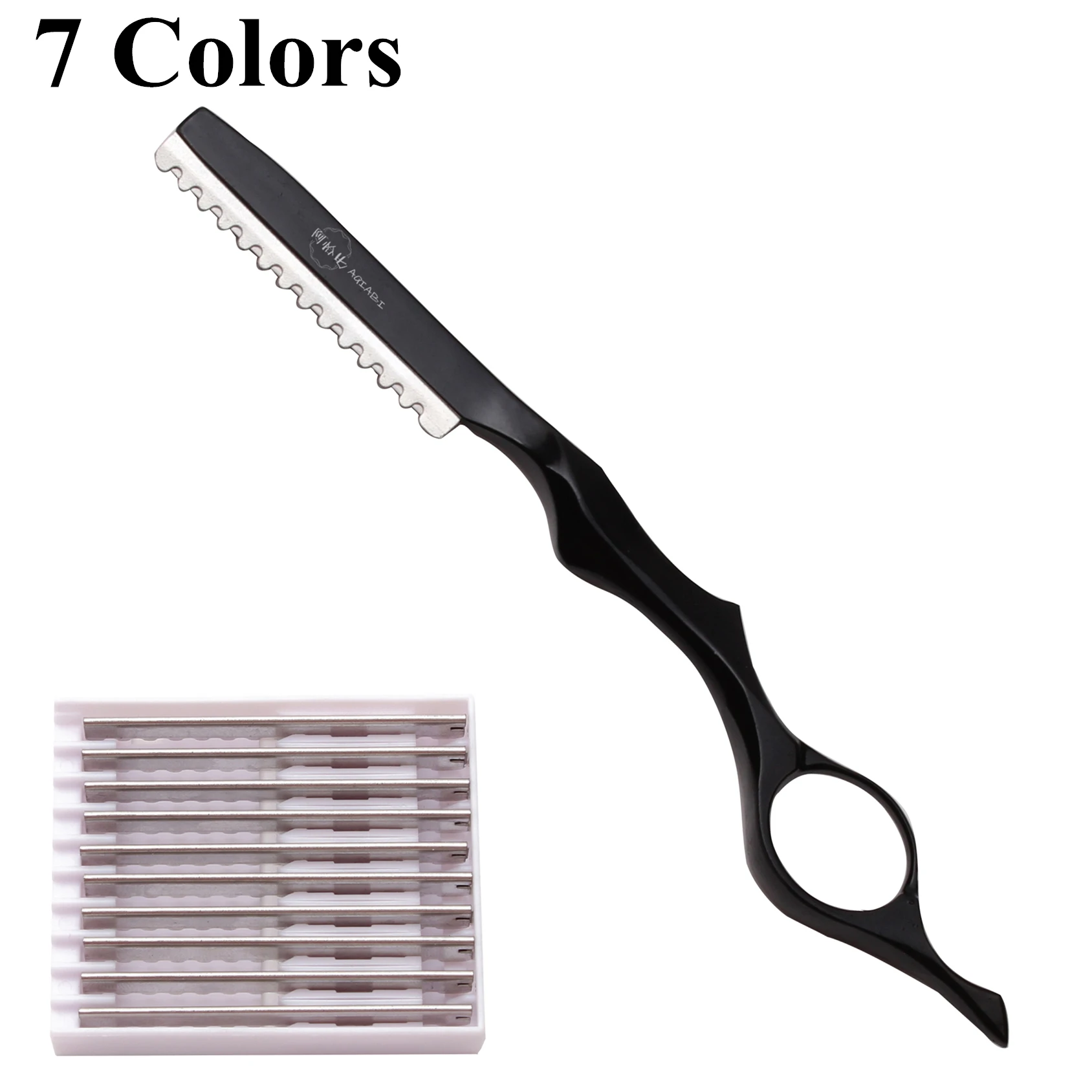 

Stainless Steel Professional Salon Sharp Barber Razor Blade Hair Razors Cut Hair Cutting Thinning Knife 100Pcs +100 Blades A6100, Shiny/black/gold/colorful