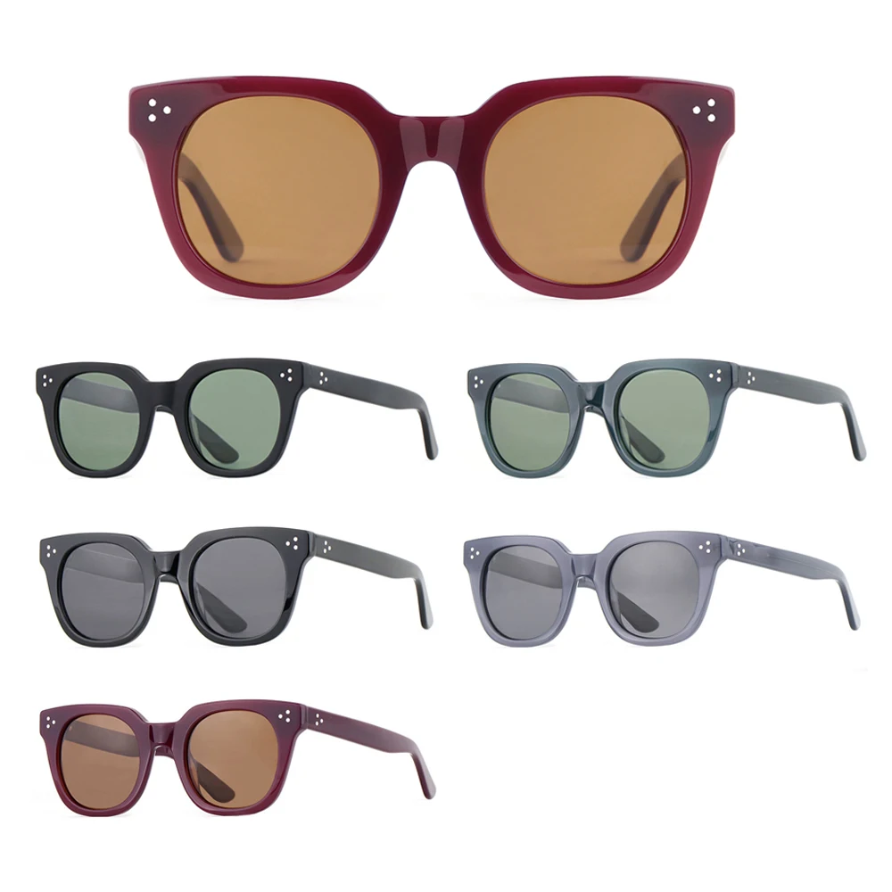 

OEM Shades Luxury Designer Womens Cat Eye Acetate Sunglass Polarized Handmade Mazzucchelli Acetate Sunglasses With Rivets