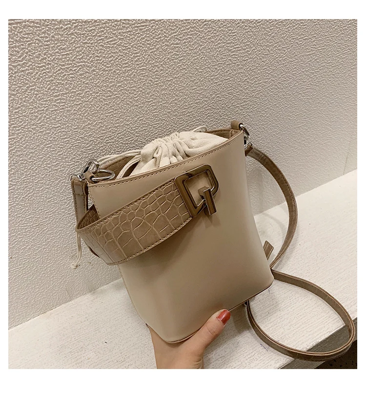 

2021 fashion luxury top designer crocodile pattern drawstring casual ladies one-shoulder messenger ladies bag, 4colors / customisable