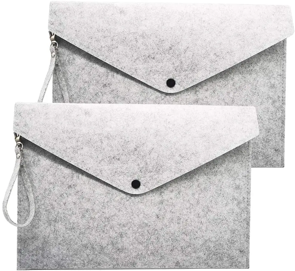 

2020 New Trend Wholesale multi color cheap felt document bag A4 felt file bag organizer with custom designs, Grey and customized color
