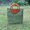 2019 new Thai handmade straw bag rattan knitting handbag cotton and linen national costume matching bag