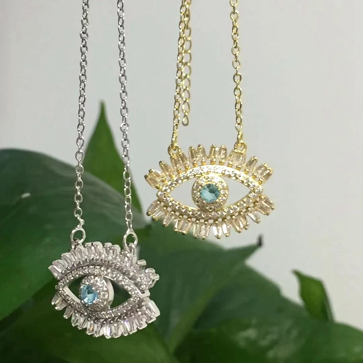 

Wholesale jialin Jewelry Silver Evil Eyes Pendant Charms Jewelry Necklace