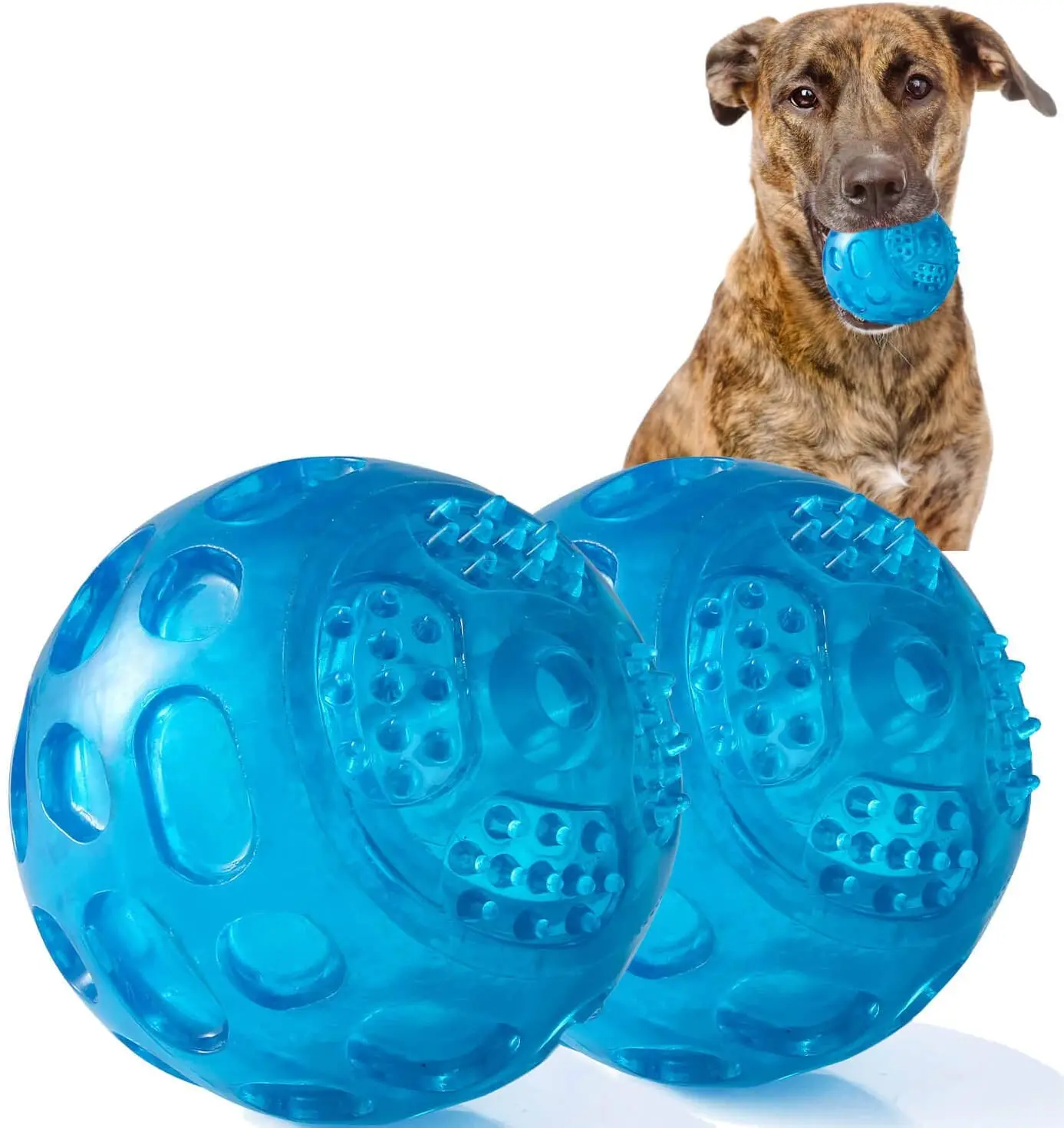 

pet dog Squeak TPR ball Bite-resistant Rubber Ball, Transparent