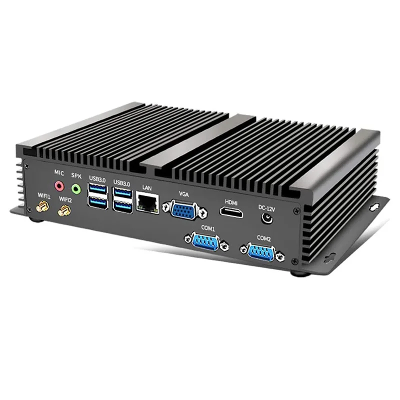 

Fanless industrial X86 mini computer i3 5005U i5 5200U 7*24 working 2*RS232 HD-MI VGA 1*Lan 7*USB WiFi Rugged Itx mini computer