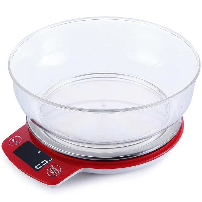 

Amazon top seller 5kg 1g food diet postal kitchen digital scale kitchen scales, Red/ black