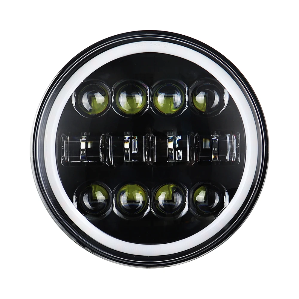 7"inch Motorcycle LED Headlight Hi-Lo Halo DRL Amber Turn Signals Fits For Jeep Wrangler CJ JK TJ