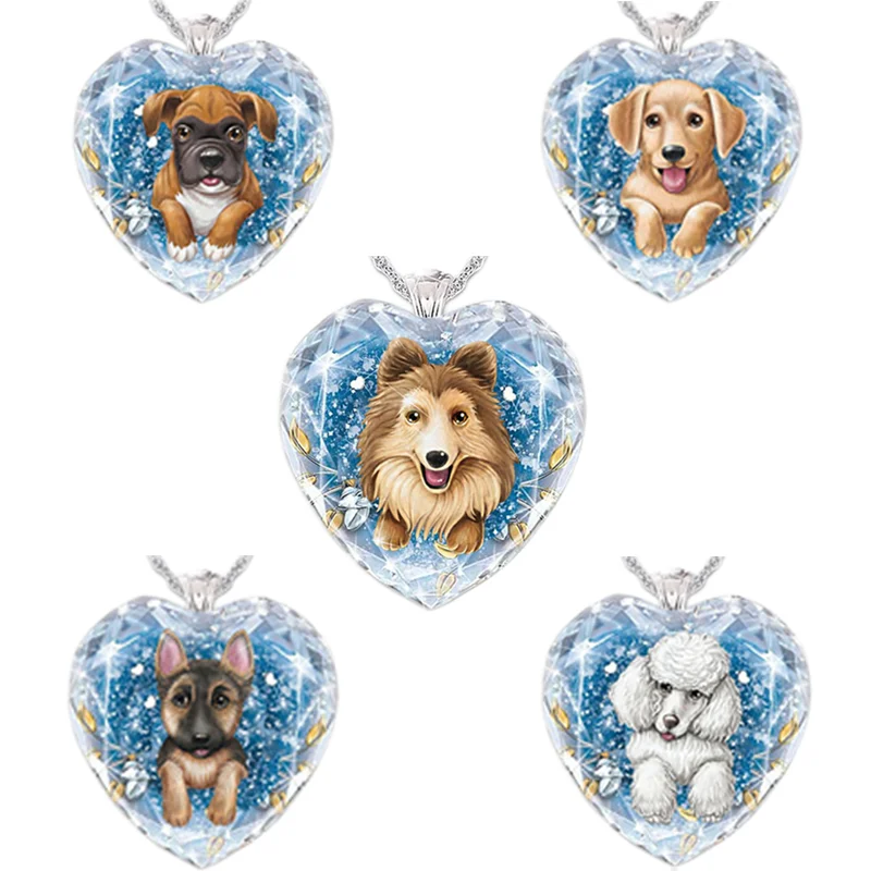 

European and American Dog Love Blessing Pendant Cartoon Animal Necklace