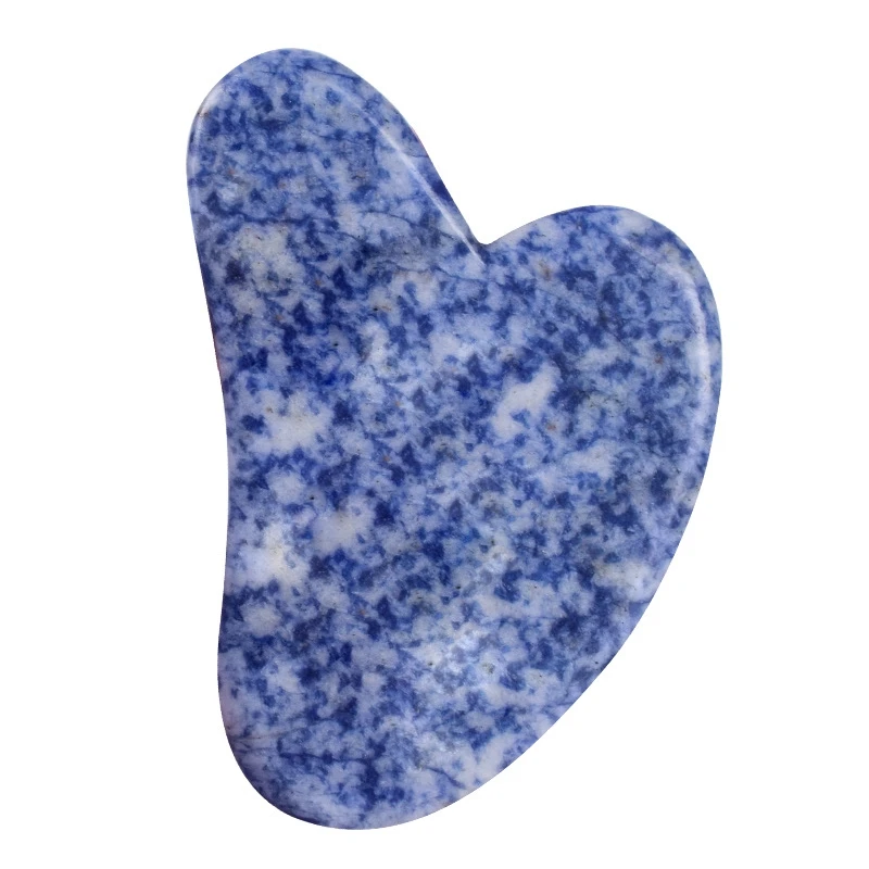 

2021 Hot sale Natural BLUE DOT JASPER Stone Facial Beauty Tools Eco New Design Guasha Board