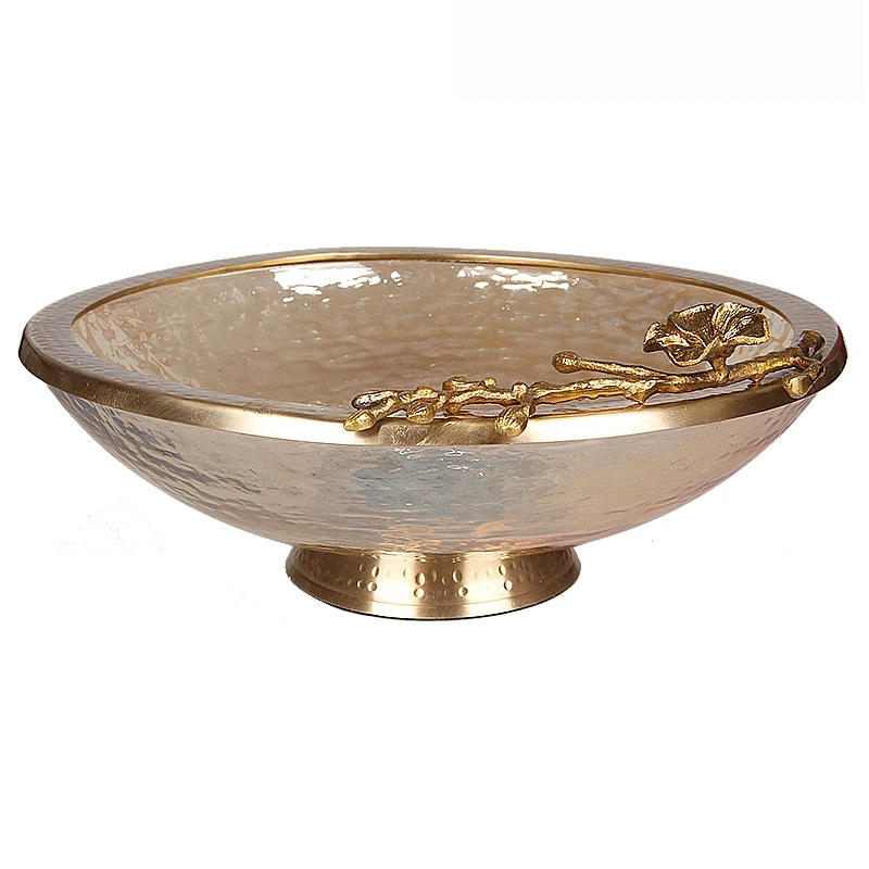 

Promotion Nordic Decoration Home Large Brass Decorative Table Top Metal Fruit Bowl, Silver, brass