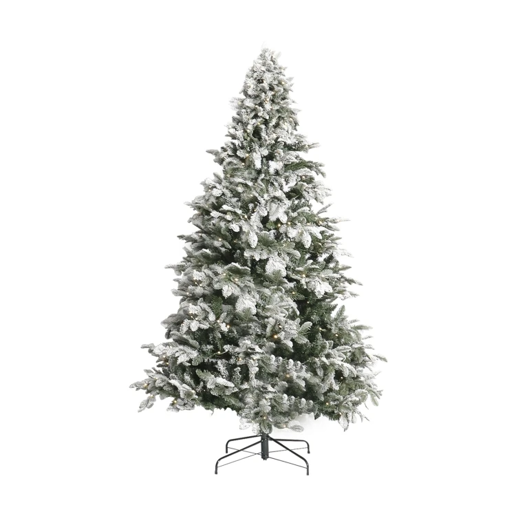 Hot Selling [US Warehouse] 7.5FT Indoor Christmas Holiday Decoration Artificial Snow Flocked Christmas Tree with 400 LED Lights