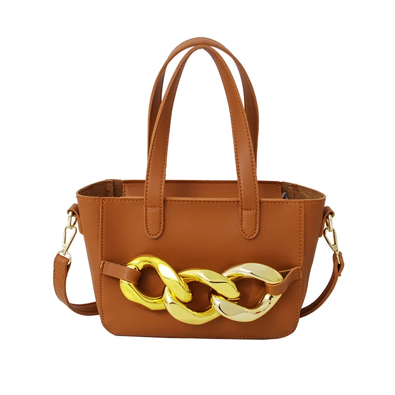 

2021 thick chain and large capacity vintage fashion tote bag