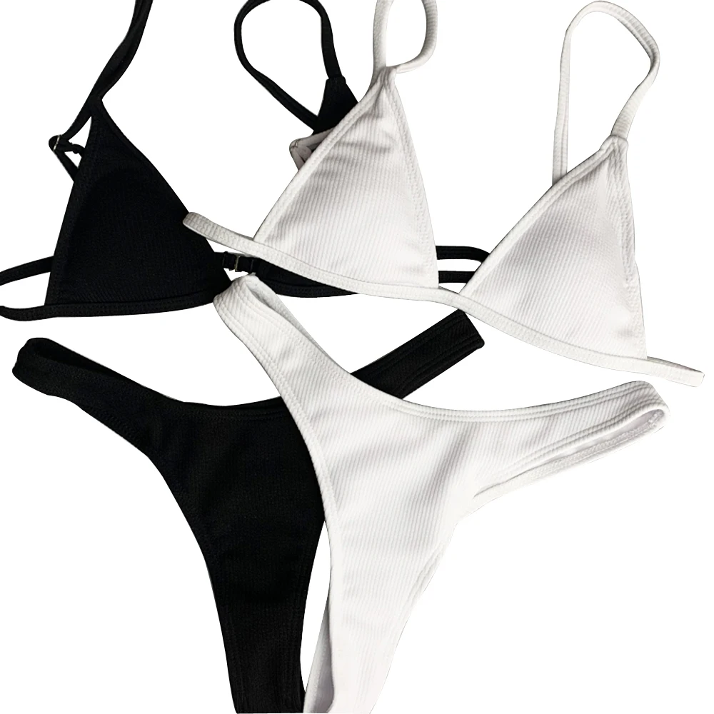 
New trend popular swimwear black and white hot micro bikini  (60797837087)