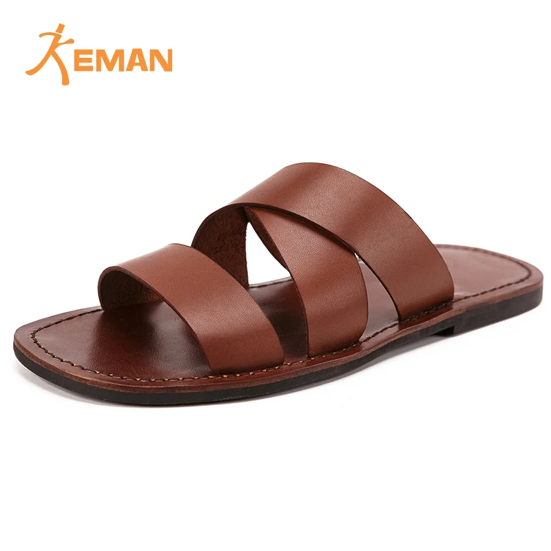 

Best Vintage Casual Style Genuine Leather Custom Summer Shoes Men Sandals Slippers, Any colour