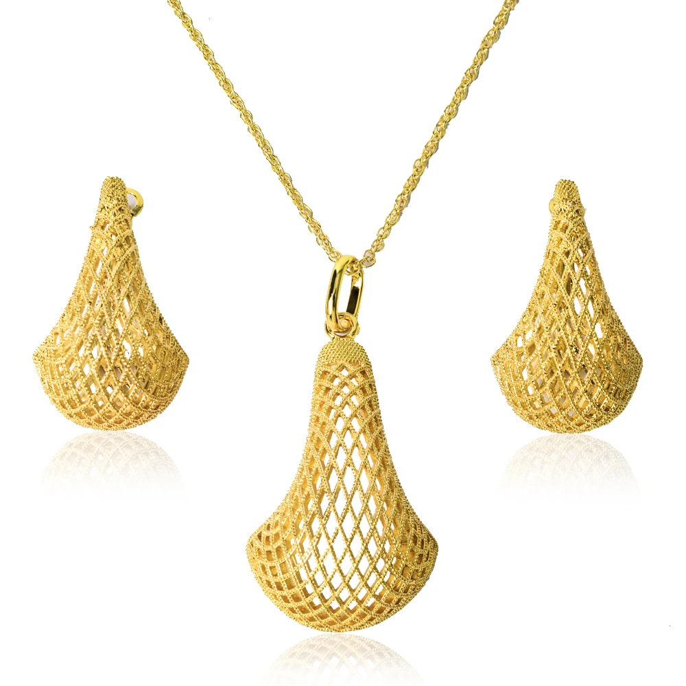 

Sets for Women New Design Earrings Pendant 2021 Fashion Copper Gifts Trendy High Quality Geometric Wedding Party Jewelry Sets
