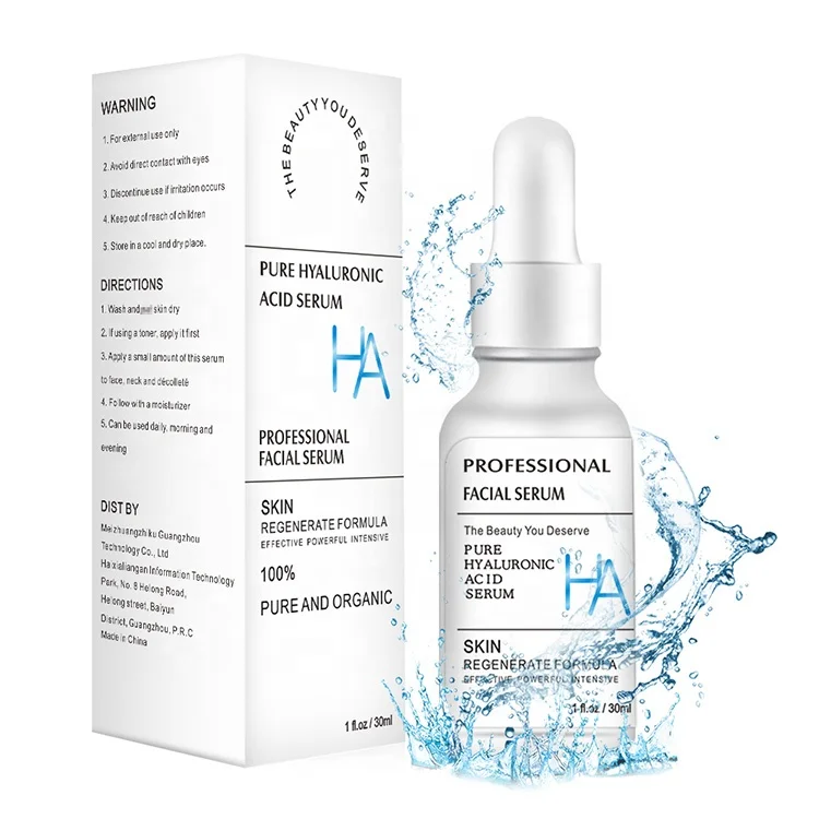 

Private Label Organic Skin Care Whitening Facial Deep Moisturizing Pure Hyaluronic Acid Serum 30Ml