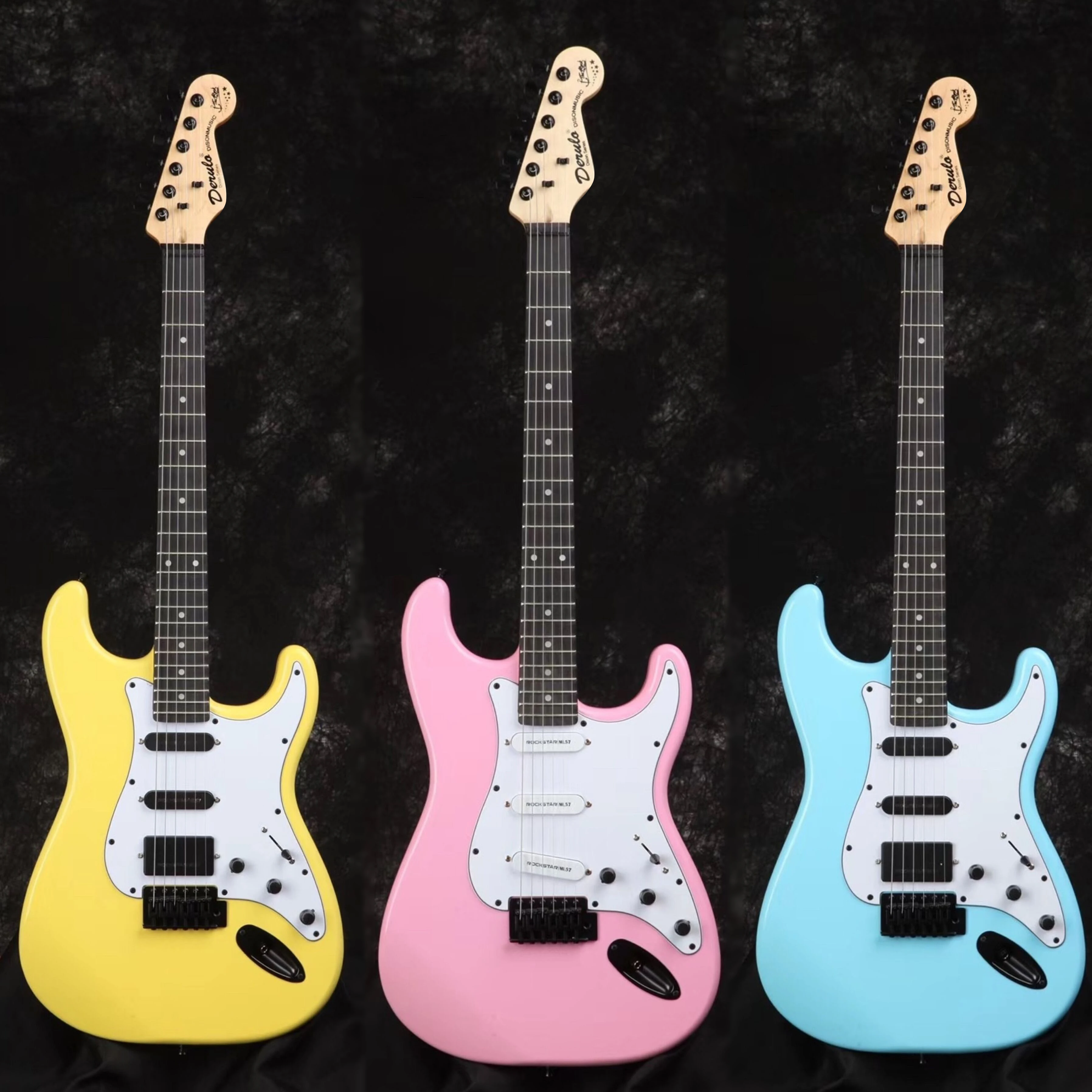 

Derulo Electric Guitar High Quality 6Strings ST type Cheap Price ed Yellow Pink Blue Black White Multiple colors Factory price