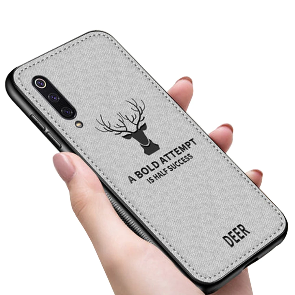 

Luxury TPU Cloth Fabric Deer Phone back cover Case for Samsung A10/A20/A30