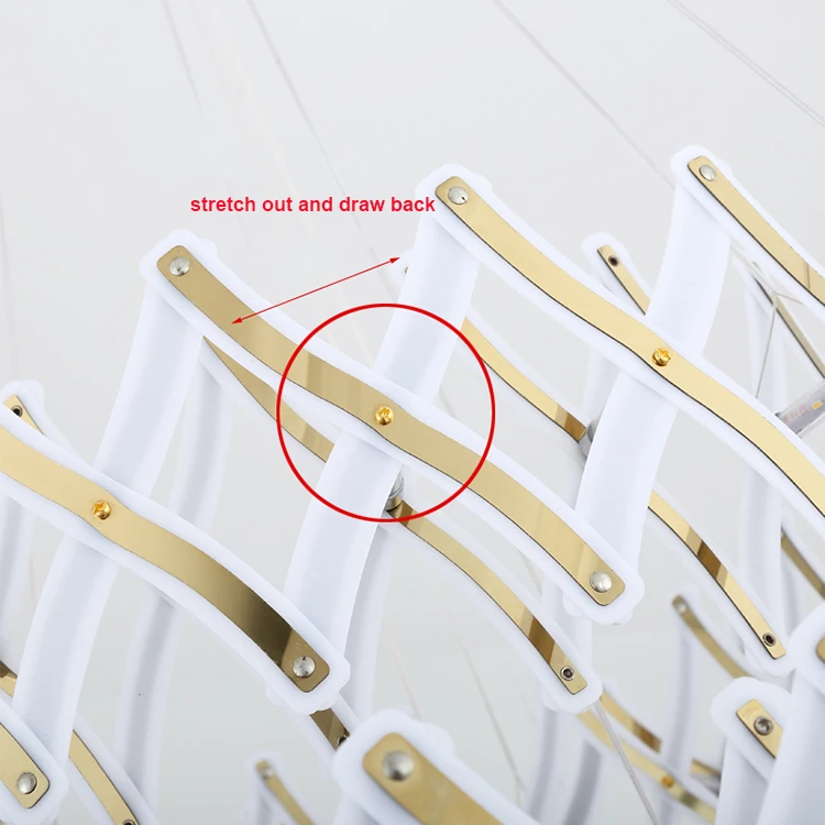 Pendant led light modern changeable gold multilayer Stainless steel pendant lamp for living room