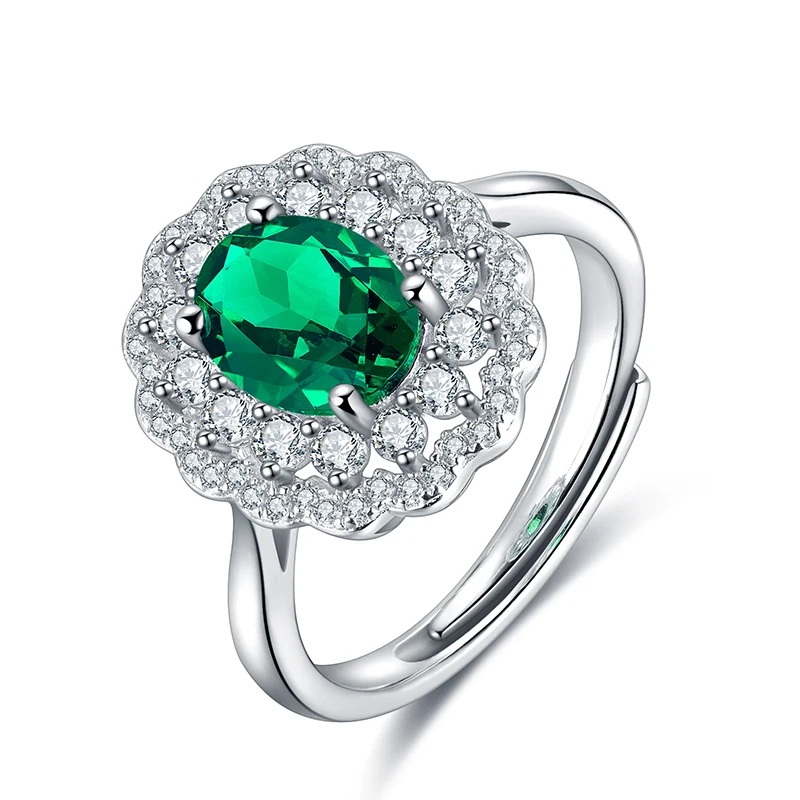 

Anster 2022 Fashion High Quality 925 Sterling Silver 1.0ct Emerald Ring For Wedding Ring Jewelry for men women unisex, Green